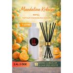 De Parfum Fresh Mandalina Kokulu Oda Kokusu 1 Litre Yedek Dolum Şişesi + 115 ml Cam Şişe ve Bambu Çubuk