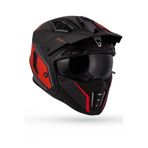 DeadG Helix Mat Siyah-Kırmızı Moduler Kask