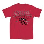 Deadpool Est. 1991 Vintage Çizgi Roman Tarzı Grafik Maskot Tişört, Heather Kırmızı, XXL