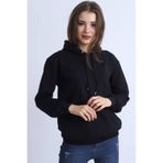 Deafox Koyu Lacivert Kapüşonlu Kadın Sweatshirt