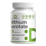 DEAL SUPLAMENT Lithium Orotate 5mg, 240 Capsules – Highly Bioavailable. (Renksiz)