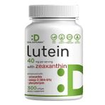 DEAL SUPLAMENT Lutein and Zeaxanthin 40mg Per Serving, 300 Softgels Plus Astaxanthin, Omega-3s, Phospholipids Non-GMO. (Renksiz)