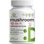 Deal Supplement Organic Mushroom 10 In 1 Defense Formula 8.000 Mg - 240 Caps. - Aromasız