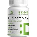 Deal Supplement Vitamin B1 Thiamin 500MG Benfotiamine 2 In 1 Enhanced Formula – Fat & Water Soluble 240 Caps - Aromasız