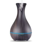 Deanb 550 ml Hava Nemlendirici Buhar Makinesi Ultrasonik Aroma Difüzör Oda Nemlendirici 7 LED Işıklı - Koyu Kahverengi
