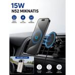 Deanb FHD-14 360° Dönebilen 15W Şarjlı Araç İçi Telefon Tutucu Menfez Havalandırma Uyumlu - Siyah