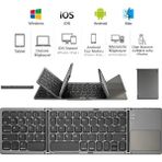 Deanb Türkçe Q, Type-c Şarjlı, Touchpad Katlanabilir Bluetooth Klavye Ios/android/windows | Titanyum - Siyah - Siyah