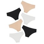 DEANGELMON Kadın Dikişsiz İç Çamaşırı Hipster Mikrofiber Bikini Külot Görünmez Rahat Paket (6P1-XL-NEWS)