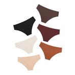 DEANGELMON Kadın Dikişsiz İç Çamaşırı Hipster Mikrofiber Külot Görünmez Bikini Rahat Paket (6P7, XL)