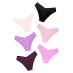 DEANGELMON Kadınlar Dikişsiz Bikini Arsız İç Çamaşırı Görünmez Hiçbir Gösteri Külot V-Bel Hipster Bayanlar Yumuşak Streç Çoklu Paket, Butterfly Maiden - 6'lı Paket, M