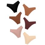 DEANGELMON Kadınlar Dikişsiz Bikini Arsız İç Çamaşırı Görünmez Hiçbir Gösteri Külot V-Bel Hipster Bayanlar Yumuşak Streç Çoklu Paket, Günlük - 6'lı Paket, XL