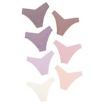 DEANGELMON Kadınlar Dikişsiz Bikini Arsız İç Çamaşırı Görünmez Hiçbir Gösteri Külot V-Bel Hipster Bayanlar Yumuşak Streç Çoklu Paket, İhale Mor -7'li Paket, L