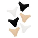 DEANGELMON Kadınlar Dikişsiz Bikini Arsız İç Çamaşırı Görünmez Hiçbir Gösteri Külot V-Bel Hipster Bayanlar Yumuşak Streç Çoklu Paket, Kahve Sütü - 6'lı Paket, XS