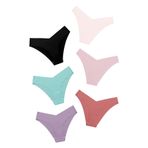 DEANGELMON Kadınlar Dikişsiz Bikini Arsız İç Çamaşırı Görünmez Hiçbir Gösteri Külot V-Bel Hipster Bayanlar Yumuşak Streç Çoklu Paket, Romantik Gül - 6'lı Paket, S