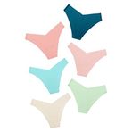 DEANGELMON Kadınlar Dikişsiz Bikini Arsız İç Çamaşırı Görünmez Hiçbir Gösteri Külot V-Bel Hipster Bayanlar Yumuşak Streç Çoklu Paket, Tatlı Makaron - 6'lı Paket, S