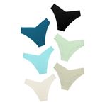 DEANGELMON Kadınlar Dikişsiz Bikini Arsız İç Çamaşırı Görünmez Hiçbir Gösteri Külot V-Bel Hipster Bayanlar Yumuşak Streç Çoklu Paket, Vanilyalı Kek - 6'lı Paket, L