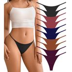 DEANGELMON Kadınlar için Dikişsiz G-string Thongs - No Show Tanga İç Çamaşırı Düşük Bel Streç Külot Egzersiz Paketi, C-10 adet, L