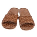DEARMAMY 1 Çift Rattan Çim Sandalet korgi sandalet kadın ekmek terliği parmağı plaj ayakkabısı Japonca ev terliği ev terligi ev sandalet yazlık rattan ayakkabı bambu sandalet pvc Black
