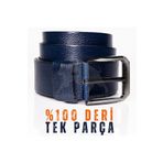 debbah Erkek Deri Kemer Spor Kot Kemeri 4.5 Cm Lacivert Hakiki Manda Derisi