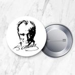 DeBu Atatürk Imzalı ve Resimli Iğneli Yaka Rozeti 23 Nisan 58 mm Büyük Boy - 35 Adet