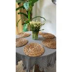 Decamor Home 6 Ad Hasır Rattan Amerikan Servis Supla - 31 x 31 - Kahverengi