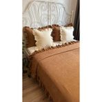 Decamor Home Fırfırlı Kahverengi Yatak Örtüsü Seti Çift Kişilik - 250 x 260 cm