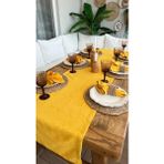 Decamor Home Kadife Dokulu Dertsiz Leke Tutmaz Hardal Sarı Runner 1 Ad - 45 x 180 cm