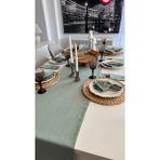 Decamor Home Keten Dokulu Çağla Yeşili Runner 1 Ad Runner (Peçetesiz) - Haki - 50 x 220 cm