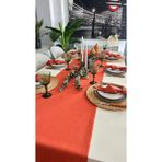 Decamor Home Keten Dokulu Dertsiz Kiremit - Turuncu Uzun Runner - 50 x 260 cm