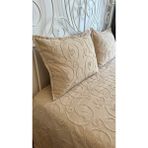 Decamor Home Nakışlı Bej Yatak Örtüsü Seti Işleme Detaylı Çok Amaçlı Örtü Çift Kişilik - 220 x 240 cm