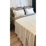 Decamor Home Rustik Beyaz Fisto Yatak Runner Set 2 Ad Dolgulu Yastık Kılıfı Dahil Yatak Örtüsü - 70 x 240 cm