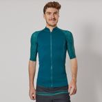 Decathlon 500 Slim Fit Kısa Kollu Uv Korumalı Lacivert Desenli Erkek T-shirt