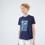 Decathlon Artengo Essentiel Lacivert Sarı Çocuk Tenis T-shirt