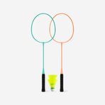 Decathlon BR100 AD Turkuaz Turuncu Yetişkin Badminton Raket Seti