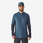 Decathlon Caperlan 500 Balıkçılık Uv Korumalı Mavi Kapüşonlu Uzun Kollu Balıkçı T-shirt