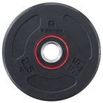 Decathlon Corength Kauçuk 2,5 Kg Ağırlık Plakası 28 Mm Siyah