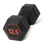 Decathlon Corength Siyah Hex Kas Geliştirme Kauçuk Altıgen 12,5 Kg Dambıl