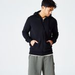 Decathlon Domyos 500 Essentials Fitness Erkek Siyah Kapüşonlu Sweatshirt