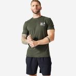 Decathlon Domyos Erkek Cross Training Haki Slim Bisiklet Yaka Spor Tişörtü