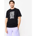 Decathlon Domyos Fitness Ultra Siyah Düz Kesimli Spor Erkek T-Shirt