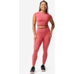 Decathlon Domyos Kadın Dikişsiz Crop Top - Kas Geliştirme - Kırmızı/pembe - Kırmızı - Pembe