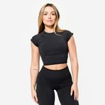 Decathlon Domyos Siyah Kas Geliştirme Kadın Dikişsiz Crop Top