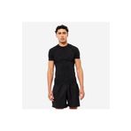 Decathlon Domyos Siyah Kısa Kollu Bisiklet Yaka Spor Kas Geliştirme Erkek T-Shirt