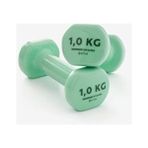 Decathlon Hafif Antrenman için Dambıl 2 x 1 kg Yeşil Plastik Ağırlık Dayanıklı ve Taşınabilir