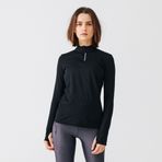 Decathlon Kalenji Warm Uzun Kollu Siyah Kadın Koşu T-shirt