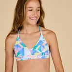 Decathlon Olaian Çocuk Mor Lizy 500 Bikini Üstü