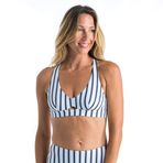 Decathlon Olaian Lacivert Beyaz Gri Agatha Kadın Bikini Üstü