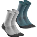 Decathlon Quechua Outdoor Çorap - Uzun Konçlu - Gri / Mavi - 2 Çift - Hike 100 - 47 - 50 - Mavi - Gri