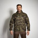 Decathlon SOLOGNAC Erkek Yağmurluk - Avcılık ve Doğa Gözlemi - Kamuflaj Deseni / Yeşil - 100 - Haki