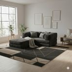 Dechome Yeny Fitilli Kadife | Köşe Koltuk | 160X160 Köşe Takımı | Modüler Köşe Takımı | Yataklı L Koltuk | Fitilli Kadife - Antrasit